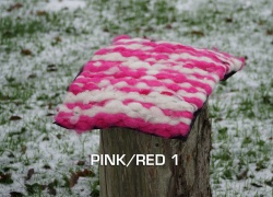 Woven Wool Sit Mats - PinkRed